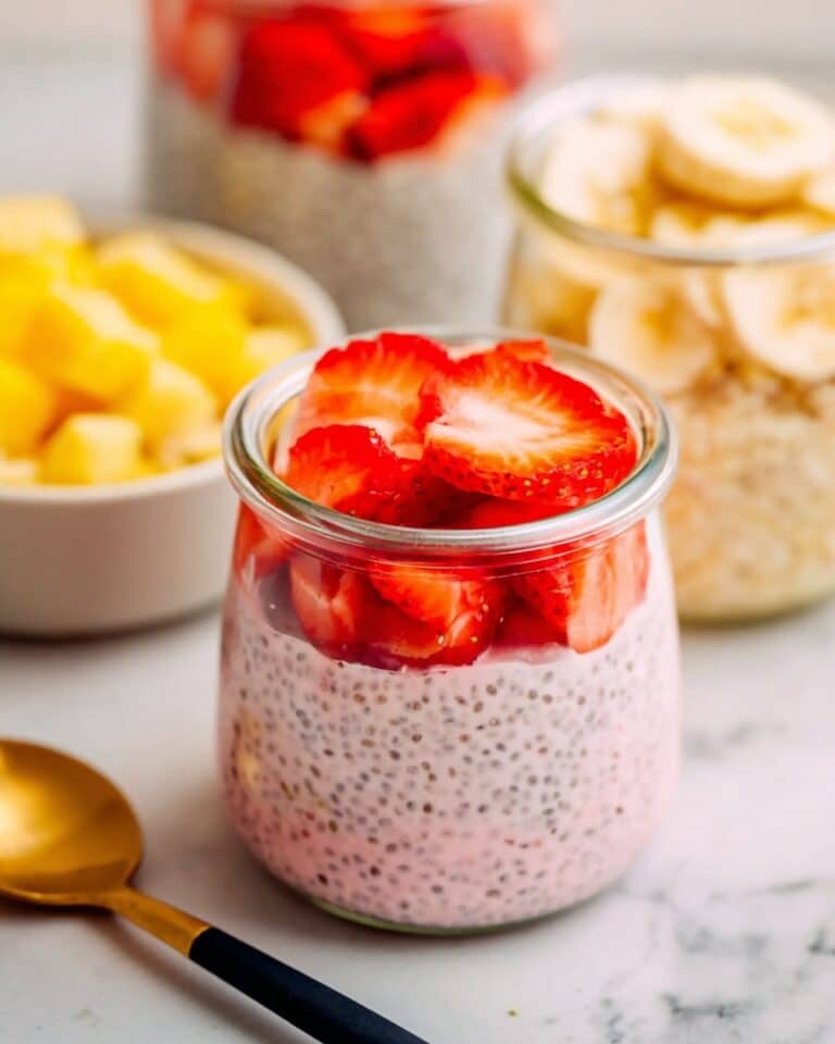 Cheesecake Chia Pudding with Fruit and Toppings Recipe