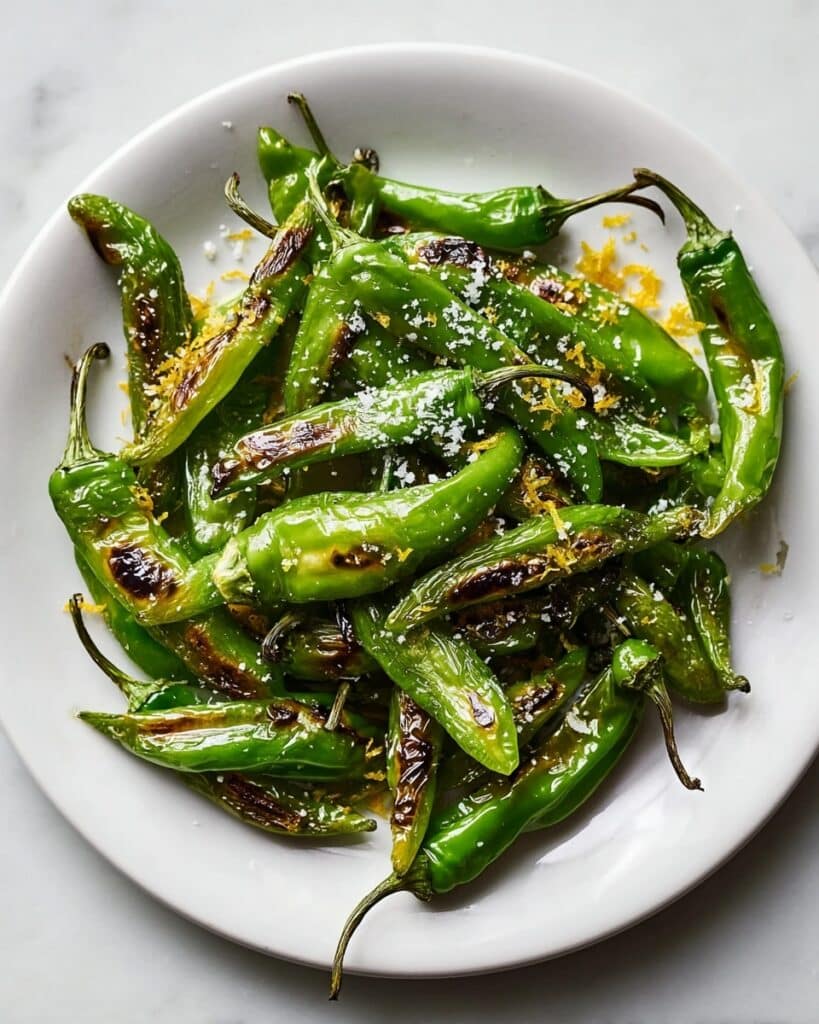 Blistered Shishito Peppers with Lemon Zest and Flaky Salt Recipe