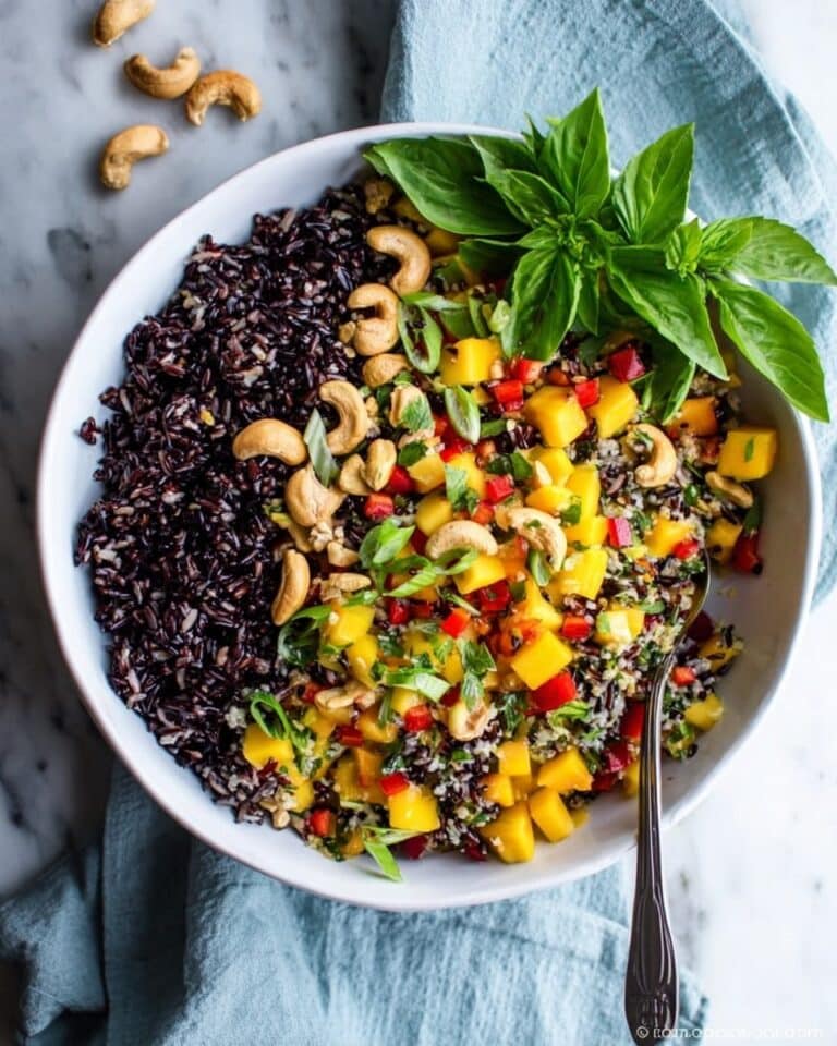 Black Rice Salad with Mango, Bok Choy and Coconut Curried Dressing Recipe