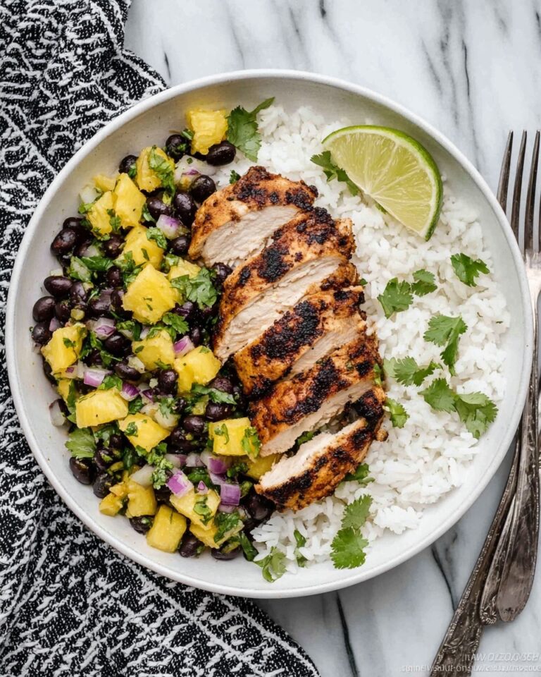 Jerk Chicken with Pineapple Black Bean Salsa Recipe