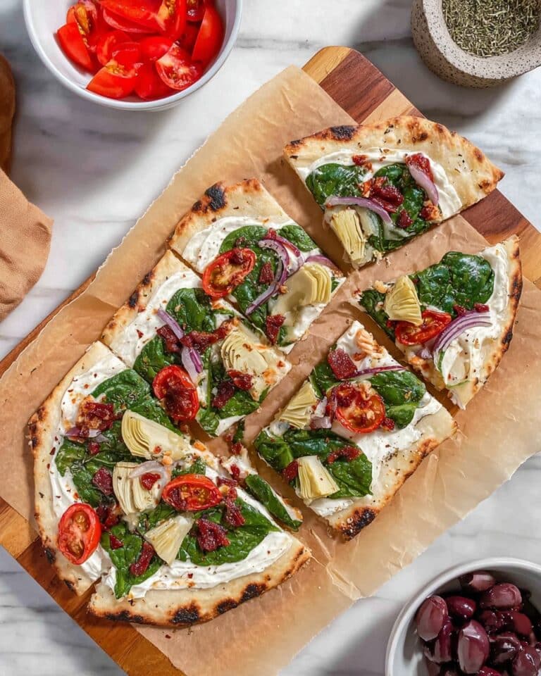 Greek-Style Flatbread Pizza Recipe