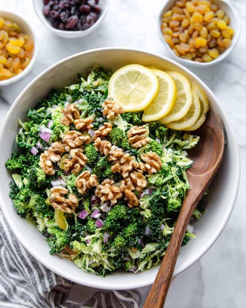 Fresh Broccoli Slaw with Raisins and Walnuts Recipe