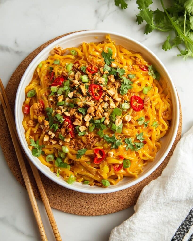 Creamy Peanut Butter Red Curry Noodles Recipe