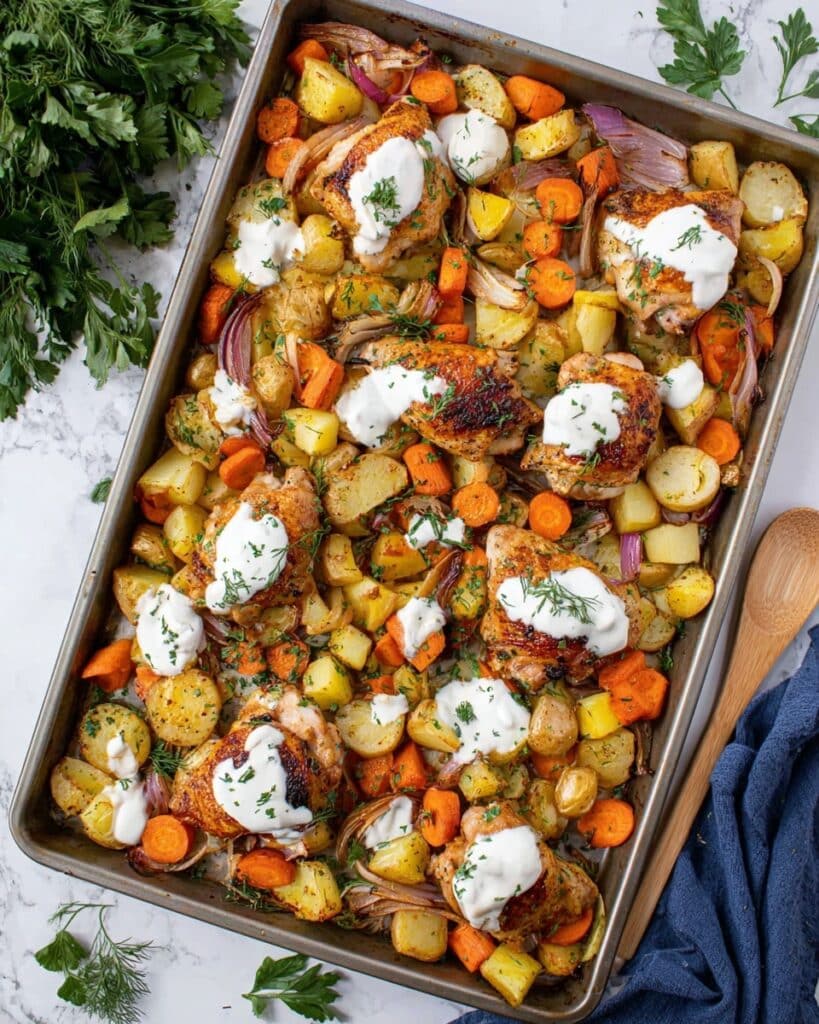 Sheet Pan Honey Harissa Chicken Bowls Recipe