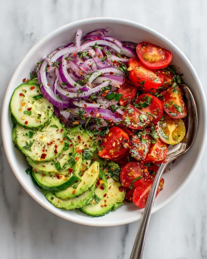 Tomato Cucumber & Avocado Salad Recipe
