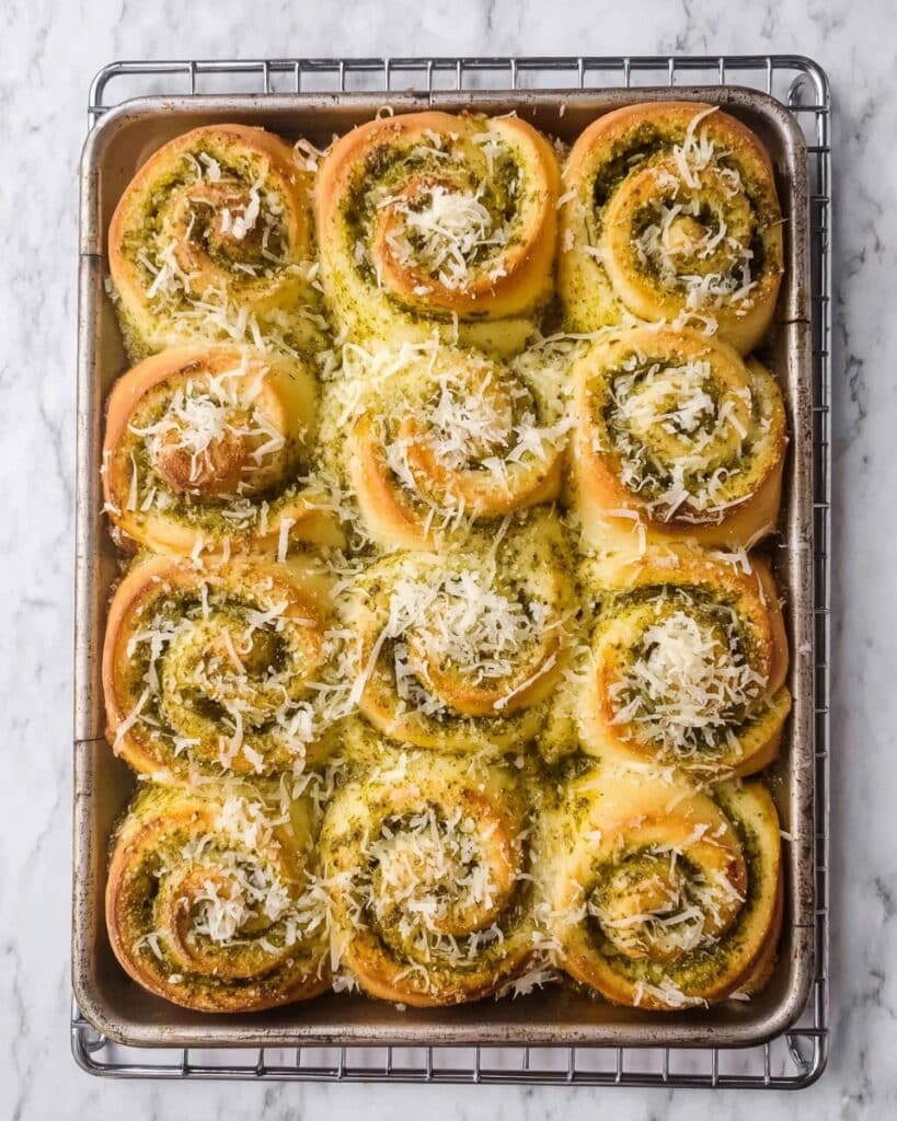 Mini Pesto Rolls with Gruyere and Parmesan Recipe