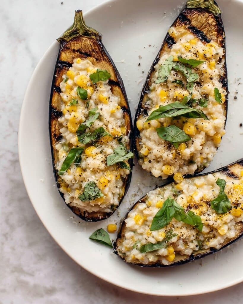 Risotto Stuffed Grilled Zucchini Recipe