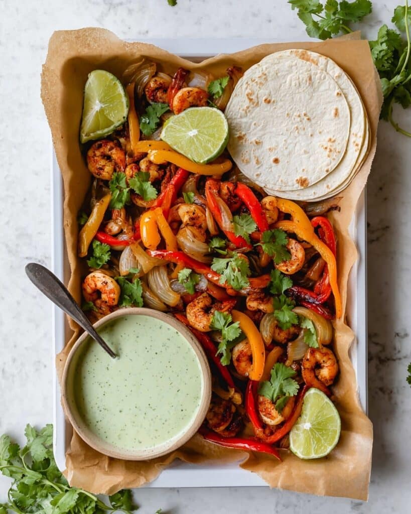 Summer Sheet Pan Shrimp Fajitas Recipe