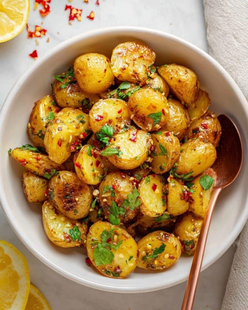 Oven Roasted Potatoes with Herb Lemon Dressing Recipe
