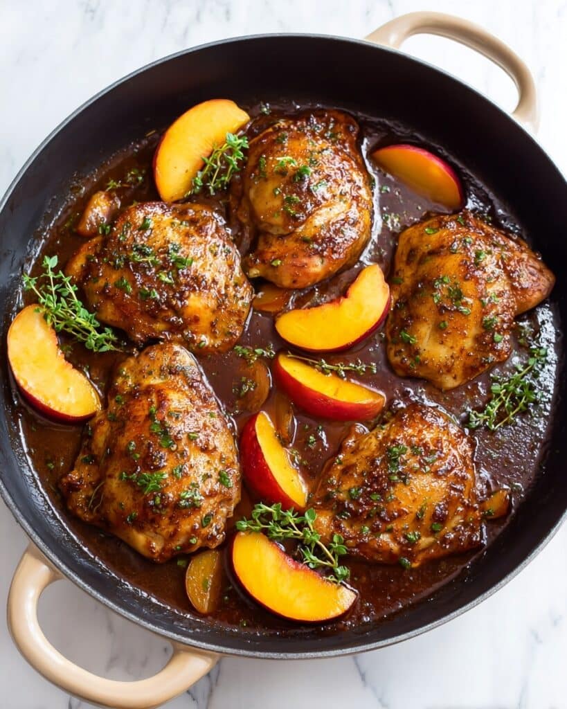 Peach Chicken with Burrata and Honey Glazed Almonds Recipe
