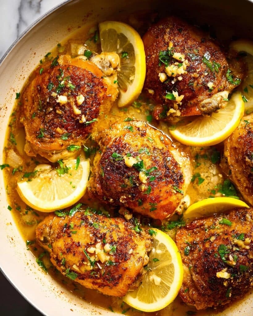 Crockpot Lemon Garlic Butter Chicken Thighs Recipe