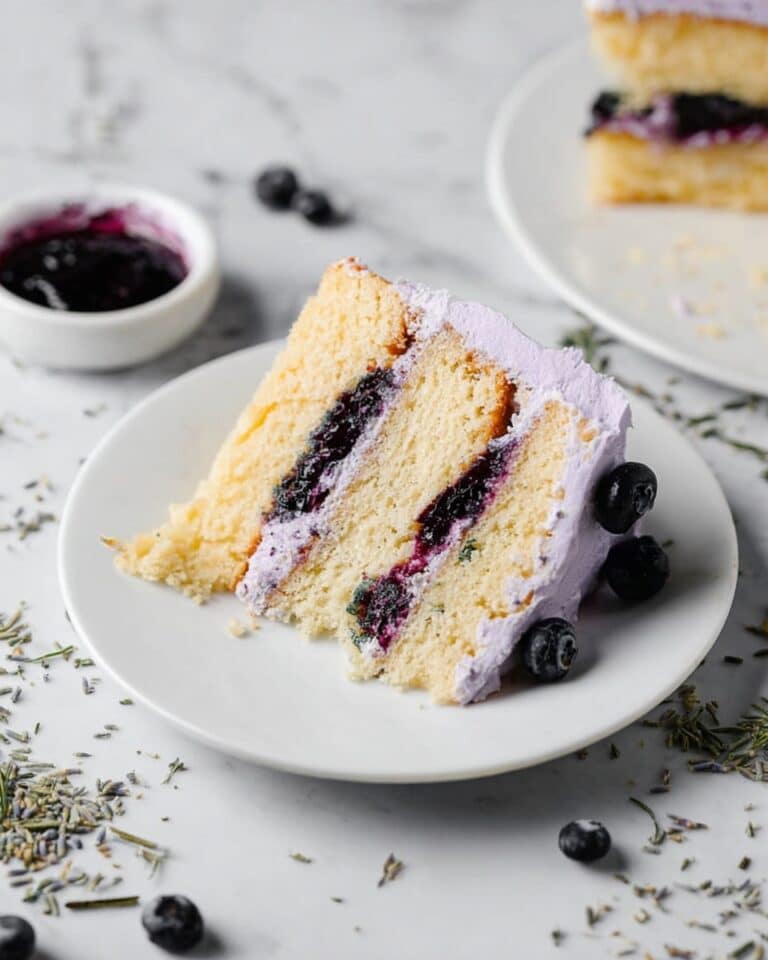 Vegan Lemon Blueberry Lavender Cake Recipe