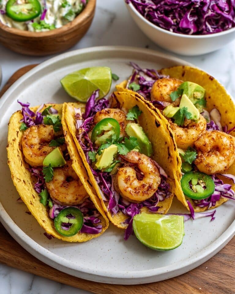 Shrimp Tacos with Tangy Cabbage Slaw Recipe