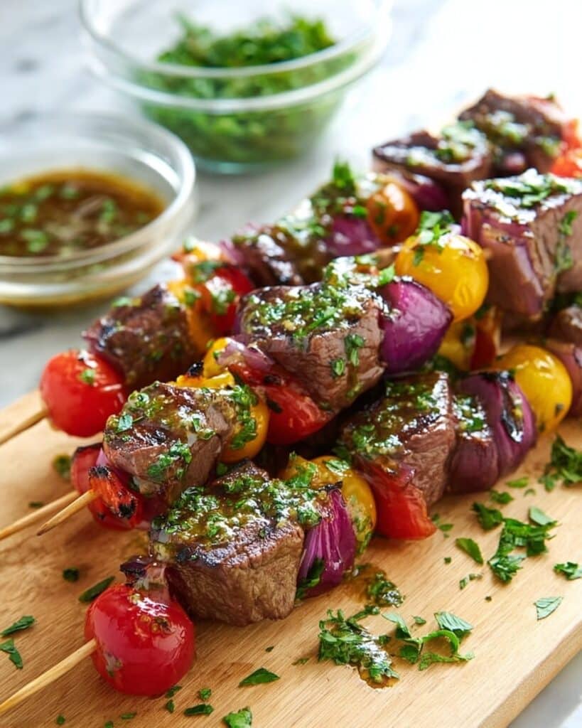 Steak Kebabs with Chimichurri Recipe