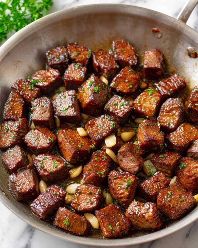 Garlic Herb Steak Bites with Rich Pan Sauce Recipe