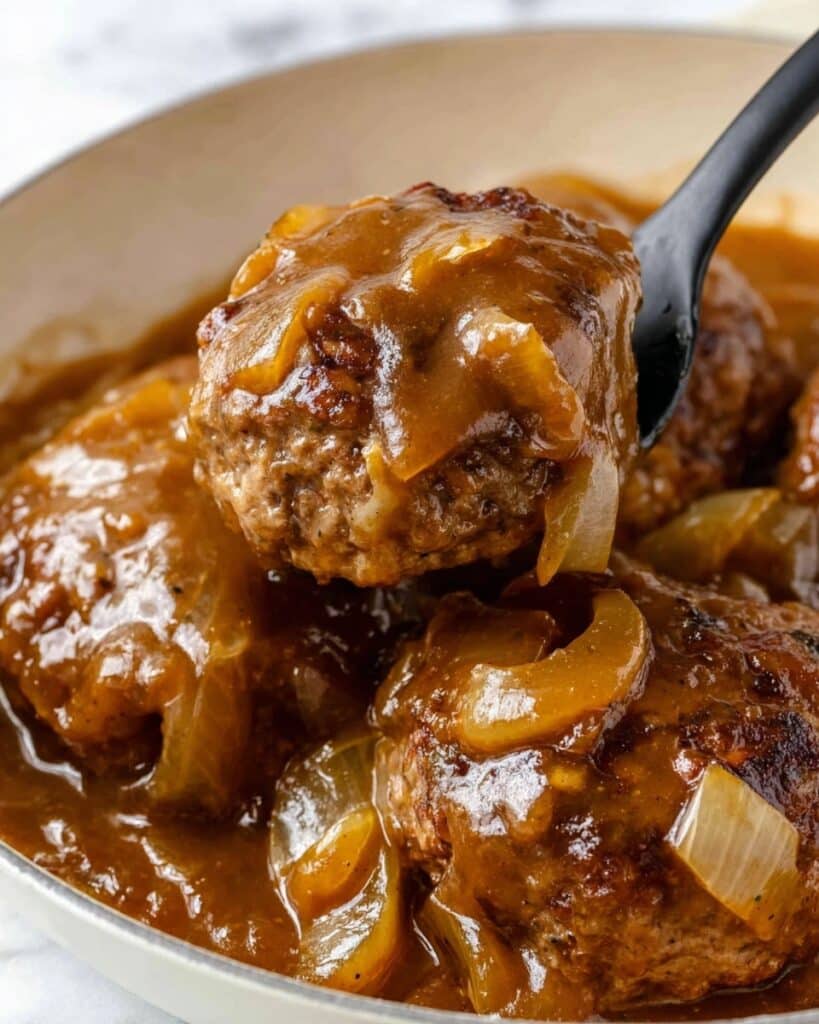 Hamburger Steak with Onion Gravy Recipe