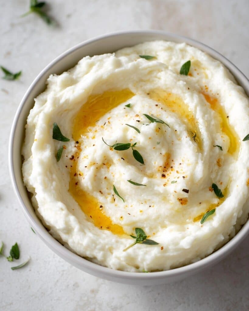 Mashed Cauliflower Recipe with Roasted Garlic and Parmesan Recipe