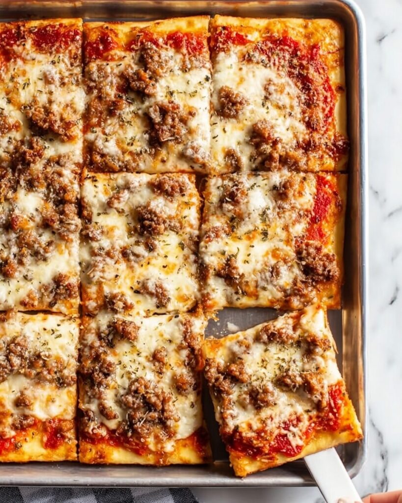 School Pizza from Scratch with Homemade Crust and Italian Sausage Recipe