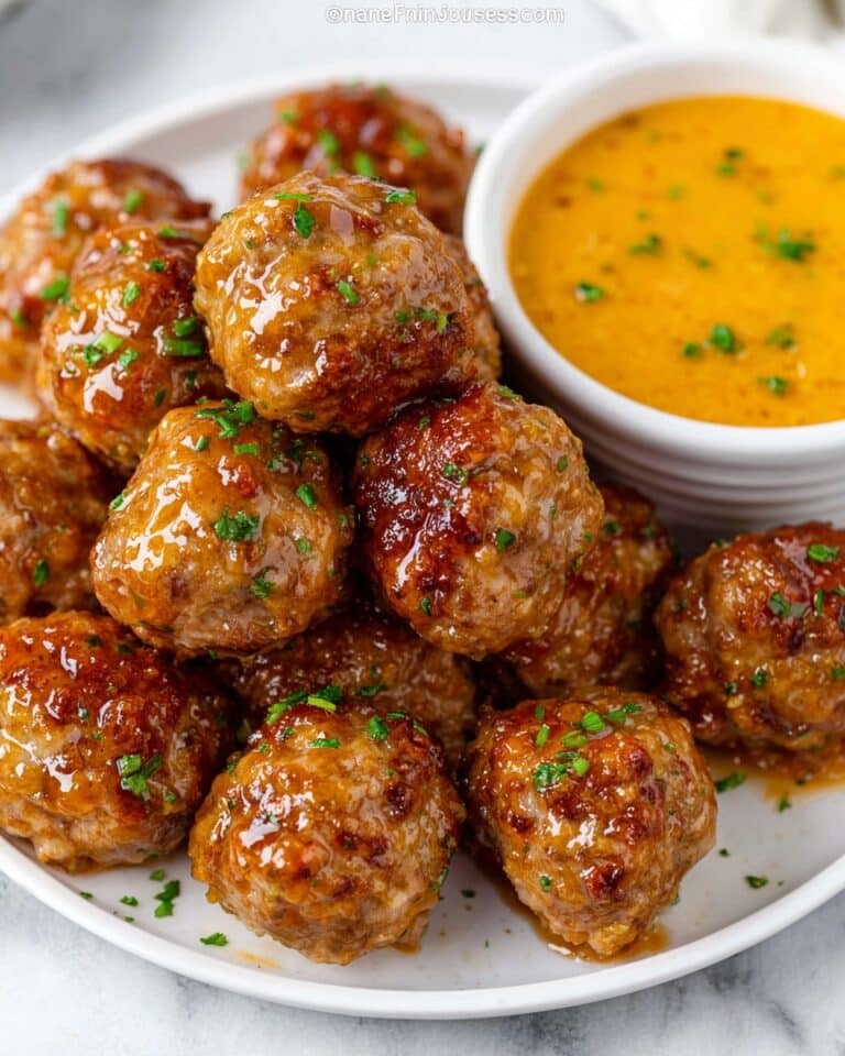 Spicy Chicken Meatballs with Buffalo Ranch Dipping Sauce Recipe