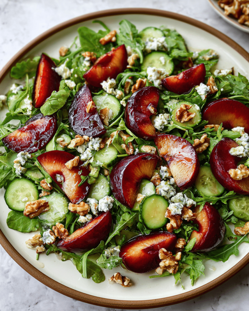 Plum Salad With Arugula & Blue Cheese Recipe