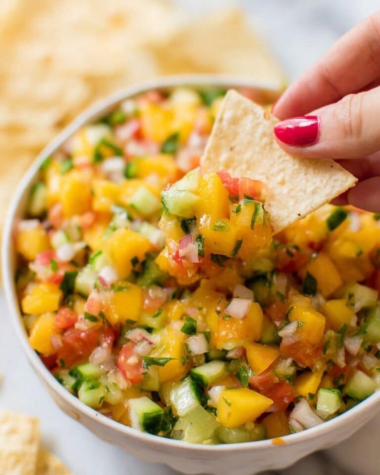 Healthy Peach Cucumber Salsa Recipe
