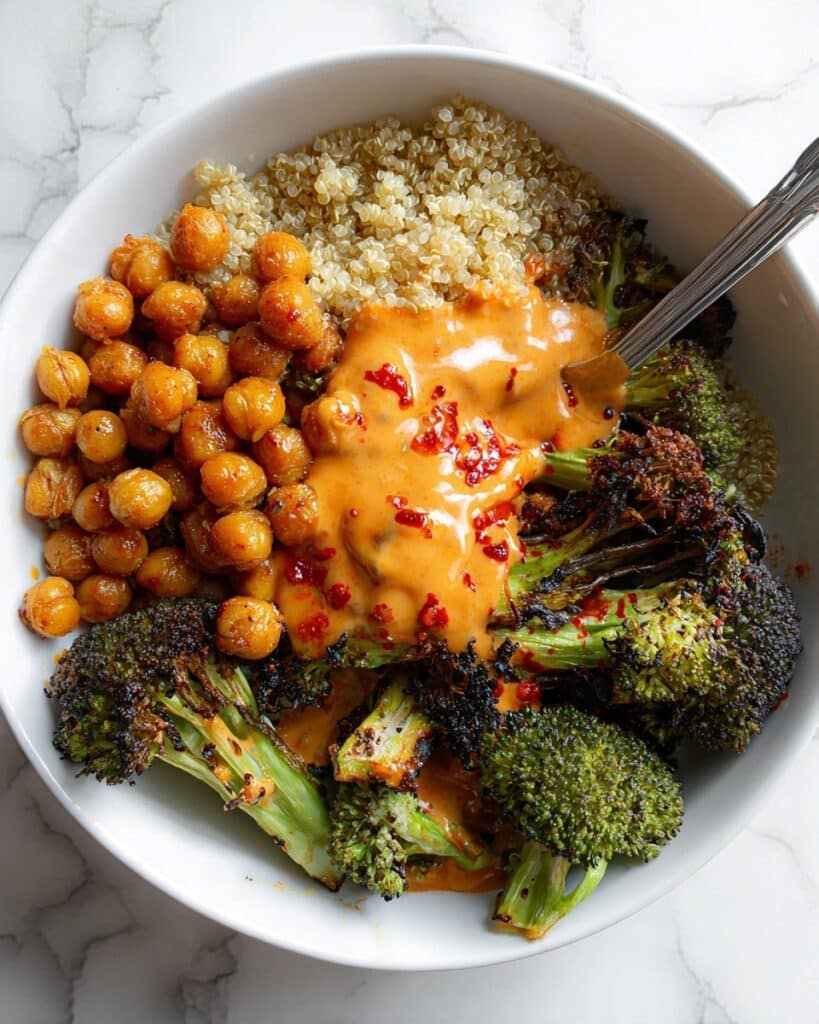 Veggie Quinoa Bowl with Chickpeas and Roasted Vegetables Recipe