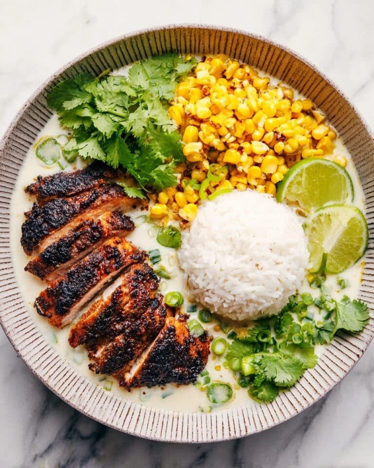 Sweet Corn Broth Bowls with Spiced Chicken and Creamy Corn Soup Recipe