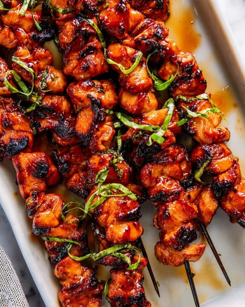 Homemade Easy Grilled Hot Honey Chicken Skewers Recipe
