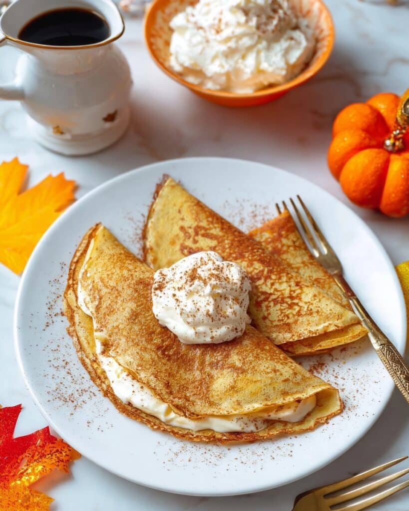 Pumpkin Crepes with Maple Cream Cheese Filling Recipe