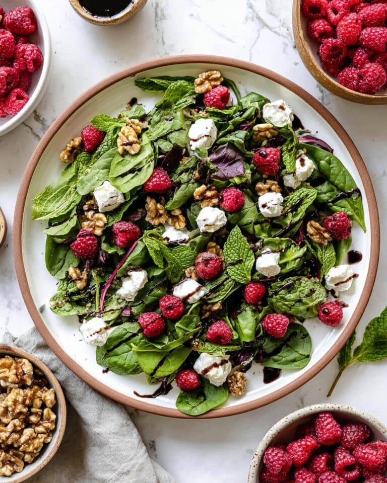 Raspberry Salad with Goat Cheese and Walnuts Recipe