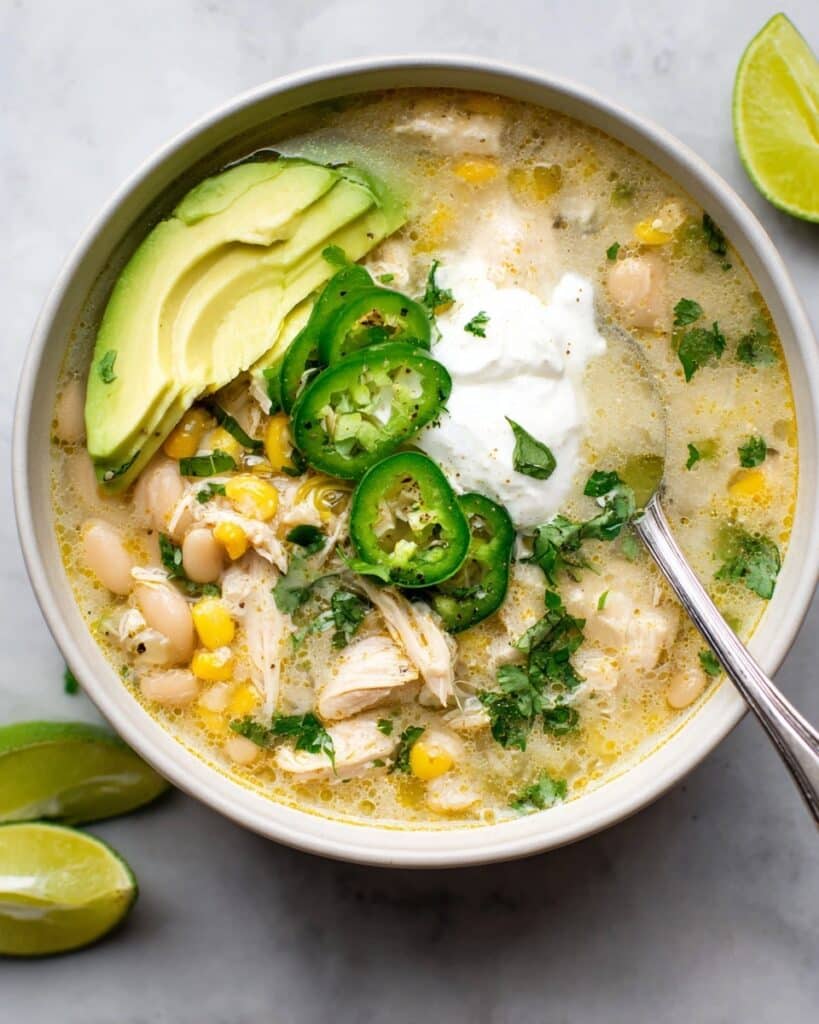 Creamy Slow Cooker Green Chicken Chili Soup Recipe