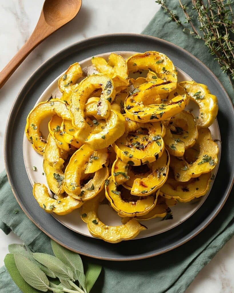 Roasted Delicata Squash with Maple Sage Glaze Recipe