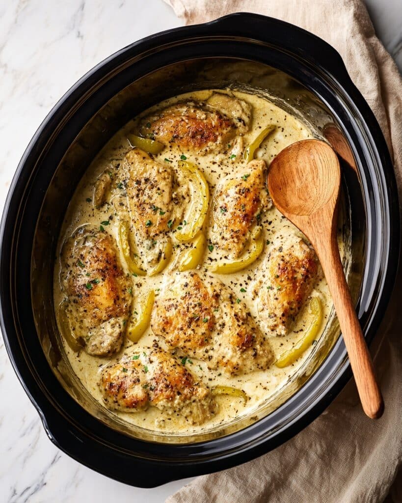 Slow Cooker Creamy Pepperoncini Chicken Recipe