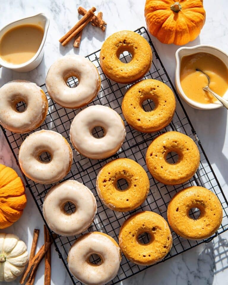 Baked Pumpkin Donuts with Cream Cheese Glaze Recipe