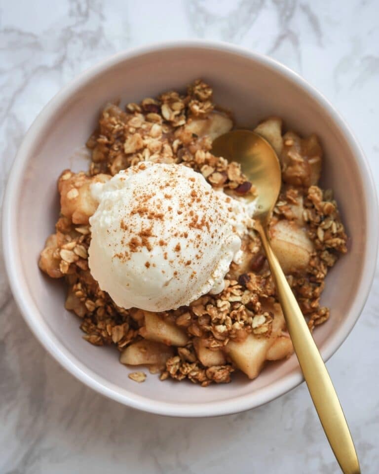 Healthy Apple Crisp with Pecan Oat Topping Recipe