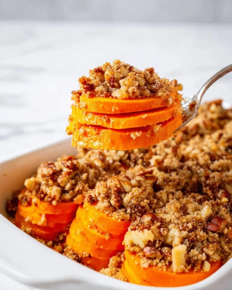 Hasselback Sweet Potatoes with Brown Sugar Pecan Crumble Recipe