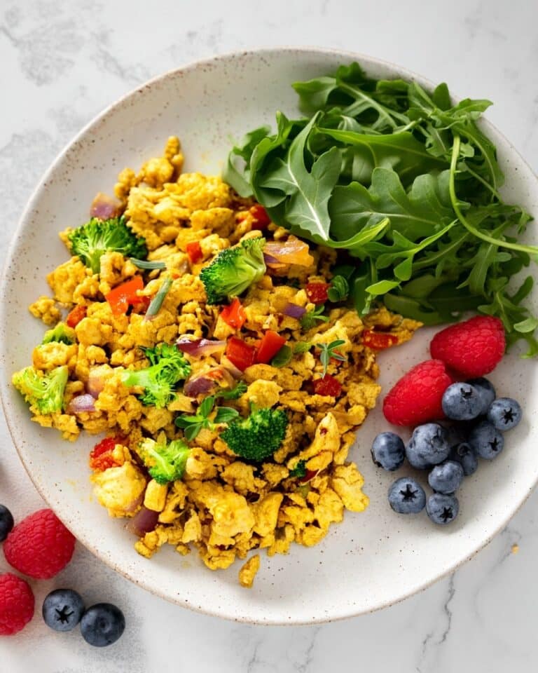Savory Tofu Scramble with Vegetables and Spices Recipe