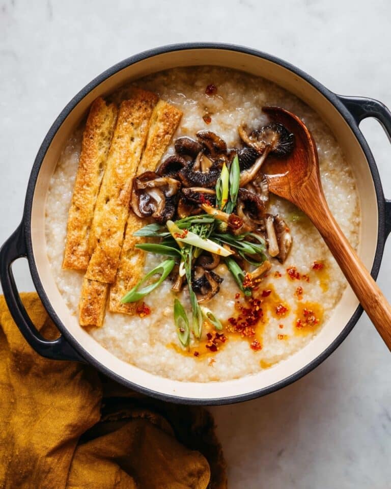 Basic Shrimp and Scallop Congee with Ginger and Mushrooms Recipe