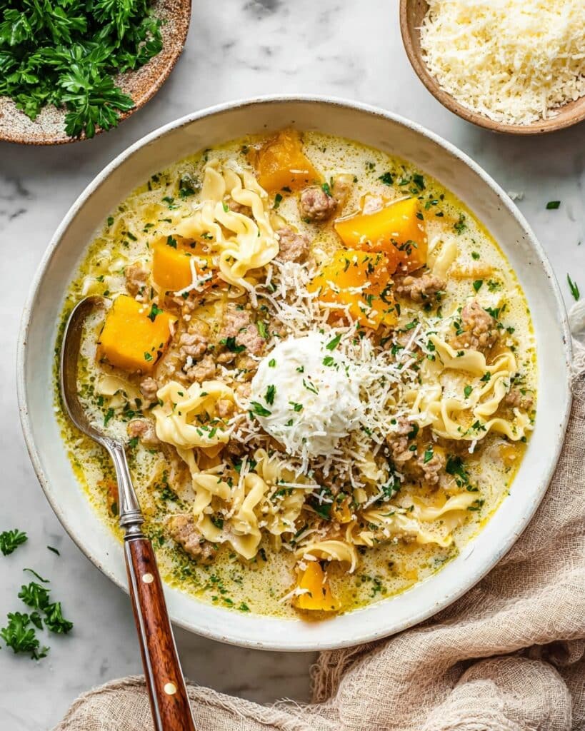 Easy Butternut Squash Lasagna Soup Recipe