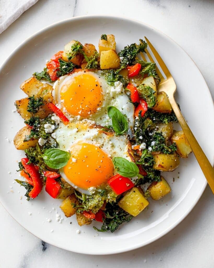 Pesto Eggs & Potato Skillet Recipe