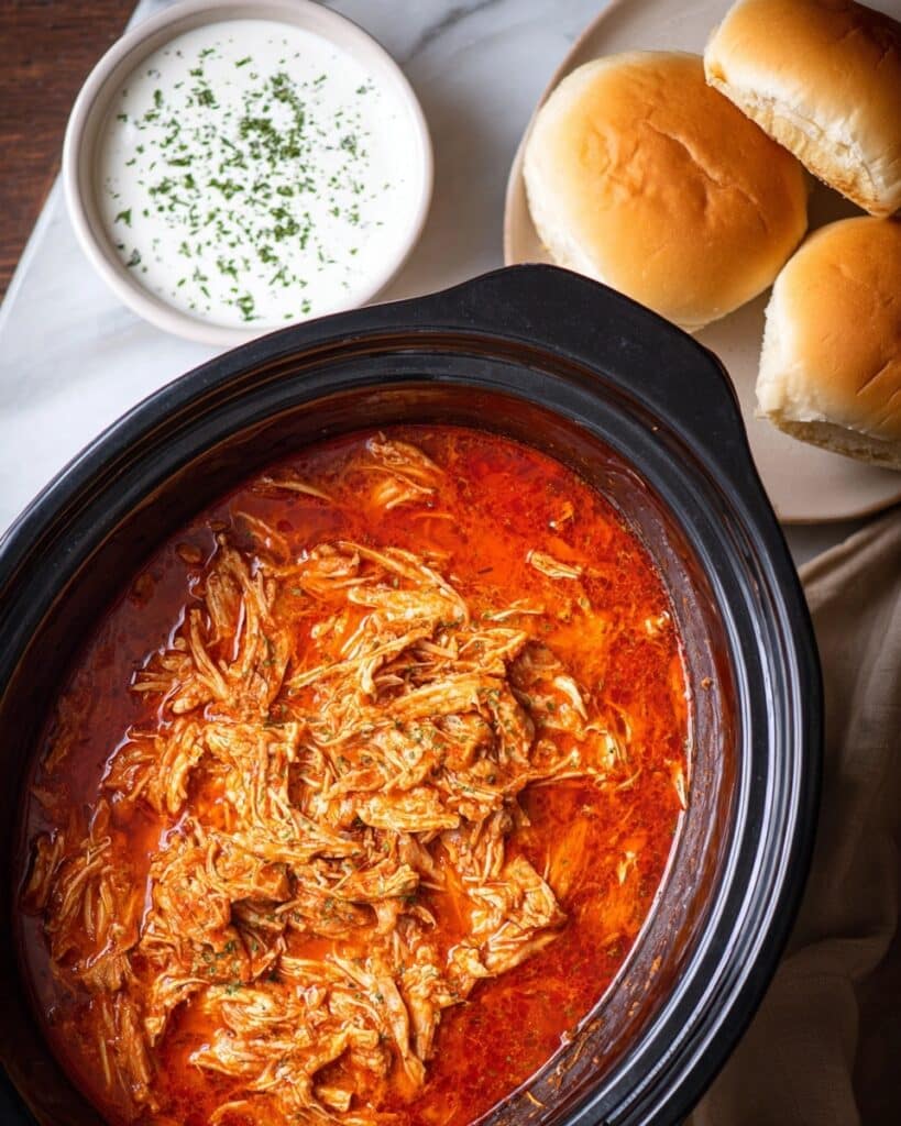 Slow Cooker Buffalo Chicken Sandwiches Recipe
