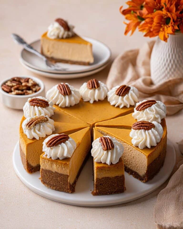 Pumpkin Cheesecake with Pecan Graham Cracker Crust Recipe